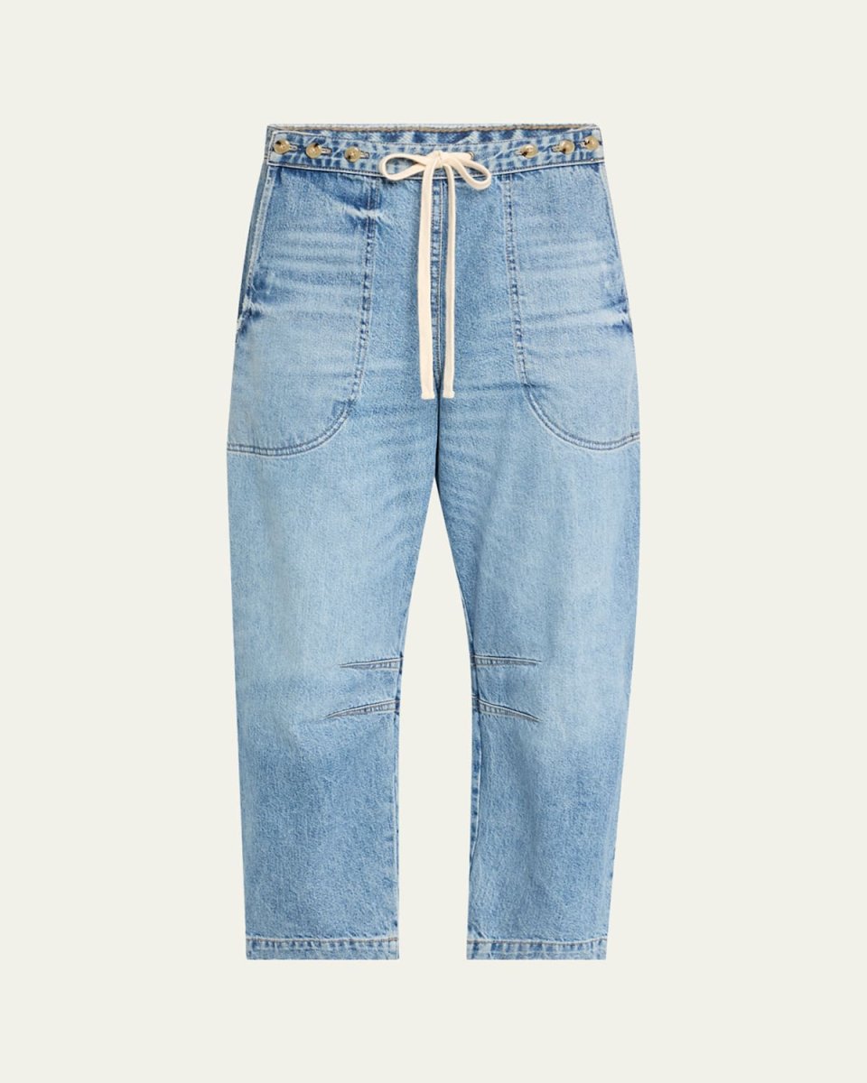 Jetties Beach Drawstring Barrel-Leg Jeans